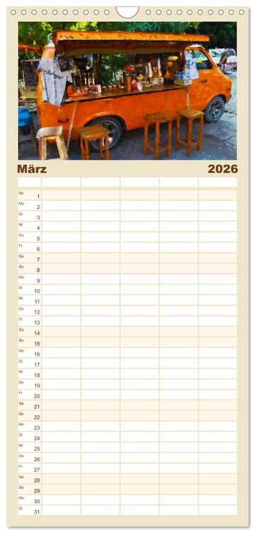 Produktbild: Familienplaner 2026 - Kaffeesatz - Kunst und Tradition mit 5 Spalten (Wandkalender, 21 x 45 cm) CALVENDO