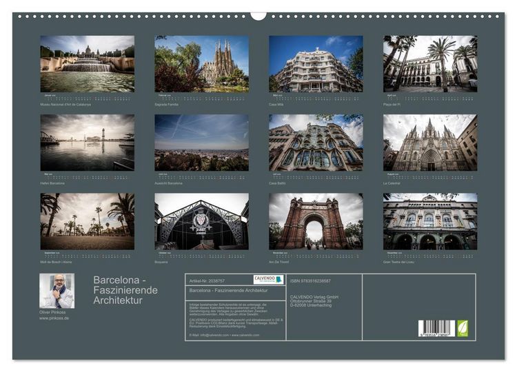 Produktbild: Barcelona - Faszinierende Architektur (Wandkalender 2026 DIN A2 quer), CALVENDO Monatskalender