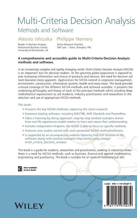 Produktbild: Multi-Criteria Decision Analysis