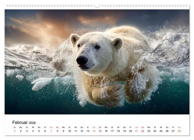Produktbild: Eisb&auml;ren - die Stimme der Wildnis (Wandkalender 2026 DIN A2 quer), CALVENDO Monatskalender