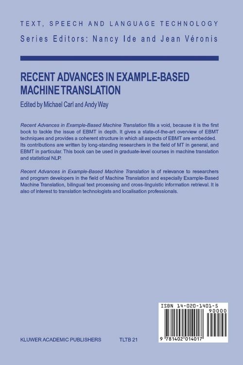 Produktbild: Recent Advances in Example-Based Machine Translation
