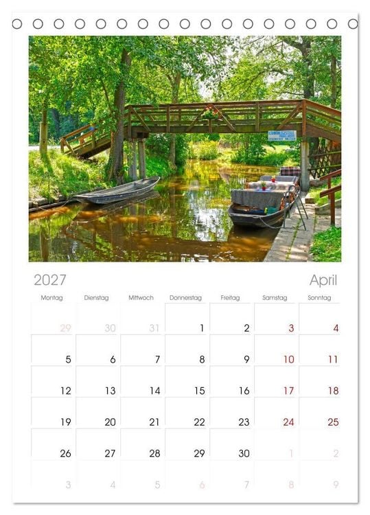Produktbild: Tischplaner 2027 - Spreewald Natur und Kulturlandschaft (A5 Tischkalender zum Aufstellen) CALVENDO