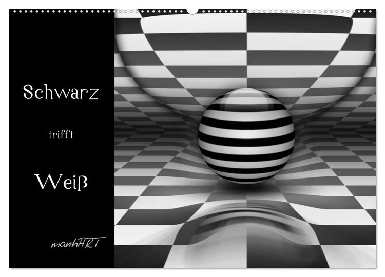Produktbild: Schwarz trifft Wei&szlig; (Wandkalender 2026 DIN A2 quer), CALVENDO Monatskalender