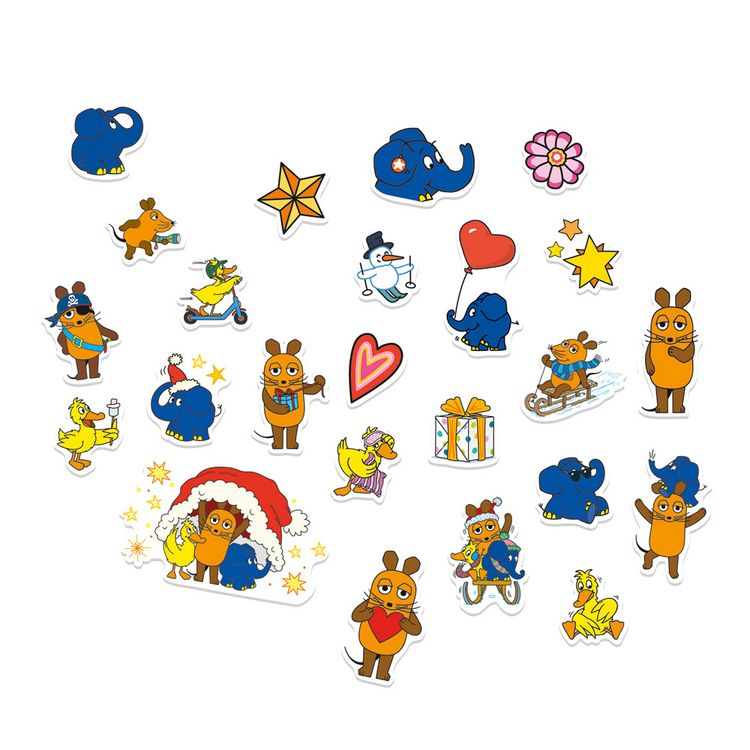 Produktbild: TR&Ouml;TSCH - Sticker-Adventskalender "Die Maus " | Weihnachtskalender mit 24 niedlichen Soft-Stickernr Adventskalender | Ab 3 Jahren