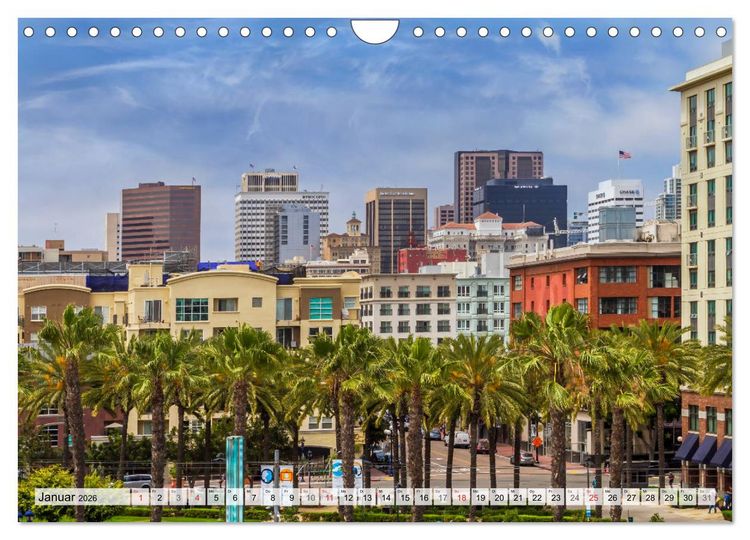Produktbild: SAN DIEGO Idylle und urbane Impressionen (Wandkalender 2026 DIN A4 quer), CALVENDO Monatskalender