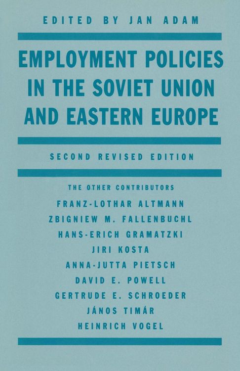 Produktbild: Employment Policies in the Soviet Union and Eastern Europe