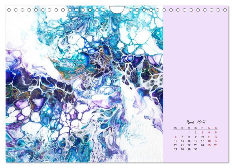 Produktbild: Farbfantasien - Pouring (Wandkalender 2026 DIN A4 quer), CALVENDO Monatskalender