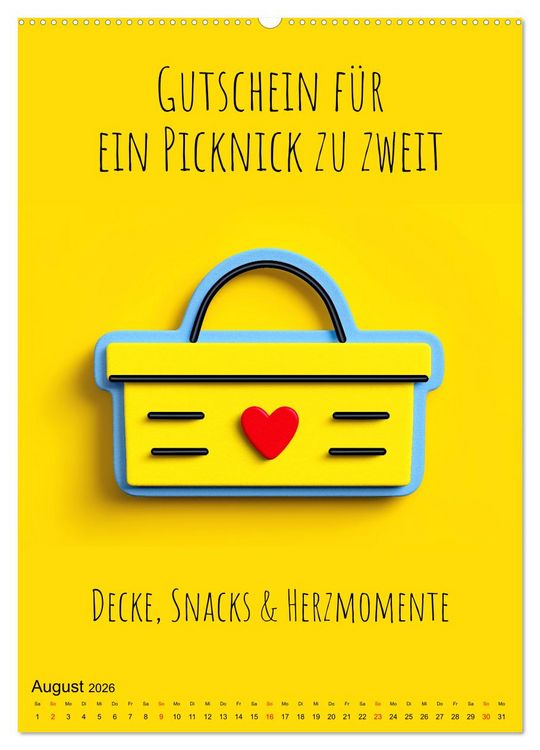 Produktbild: Gutscheinkalender - Gutschein Karten als Geschenk der Liebe (hochwertiger Premium Wandkalender 2026 DIN A2 hoch), Kunstdruck in Hochglanz