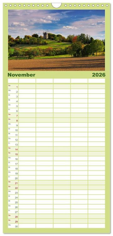 Produktbild: Familienplaner 2026 - Saale-Unstrut - Region aus Wein und Stein mit 5 Spalten (Wandkalender, 21 x 45 cm) CALVENDO