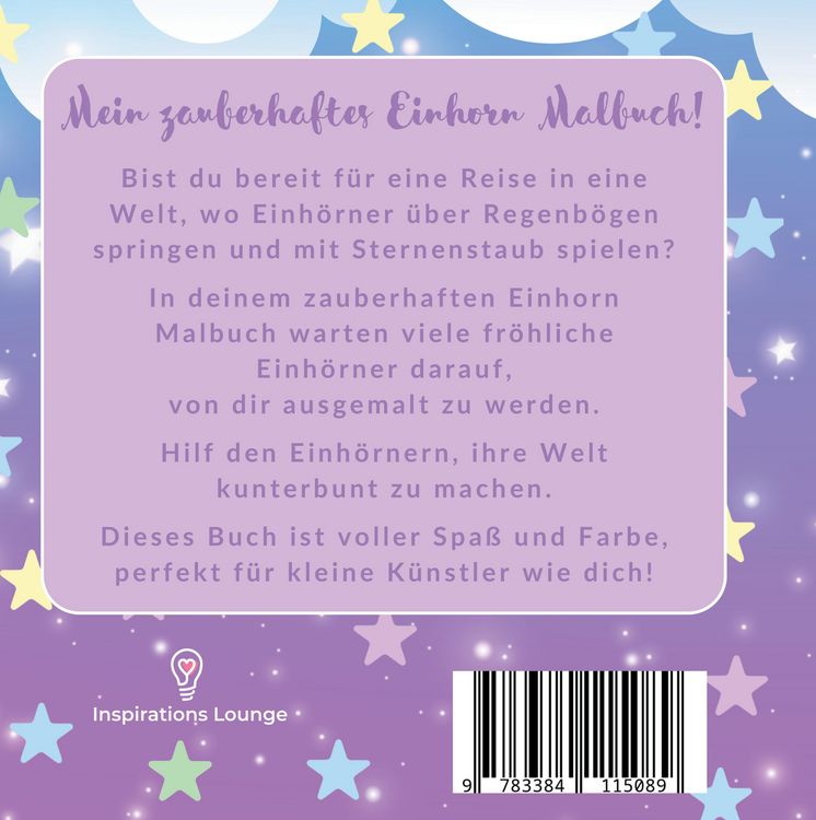Produktbild: Mein zauberhaftes Einhorn Malbuch: 50 magische Malvorlagen. Einhorn-Tr&auml;ume werden wahr!