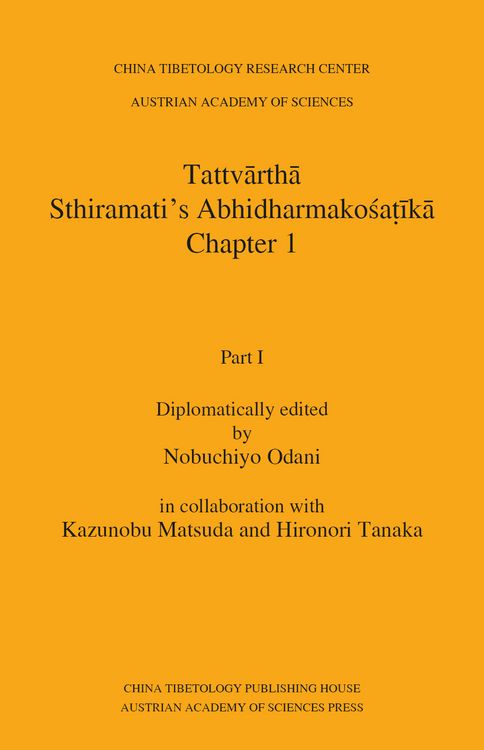 Produktbild: Tattvartha. Sthiramati's Abhidharmakosa ika, Chapter 1, Part I