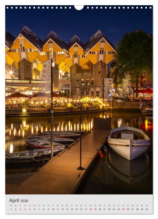 Produktbild: ROTTERDAM Impressionen bei Tag und Nacht (Wandkalender 2026 DIN A3 hoch), CALVENDO Monatskalender