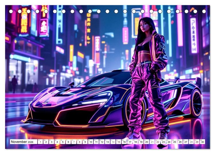 Produktbild: Cars & Girls (Tischkalender 2026 DIN A5 quer), CALVENDO Monatskalender
