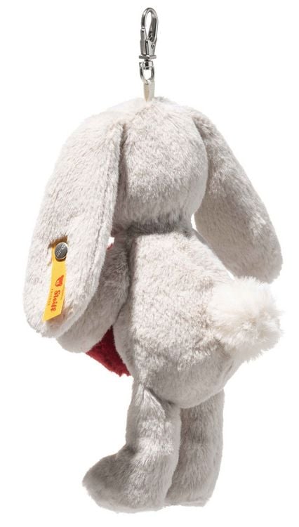 Produktbild: Steiff 11206 - Anh&auml;nger Hoppie Hase Love, hellgrau/rot, Pl&uuml;sch-Schl&uuml;sselanh&auml;nger mit Herz, 15 cm