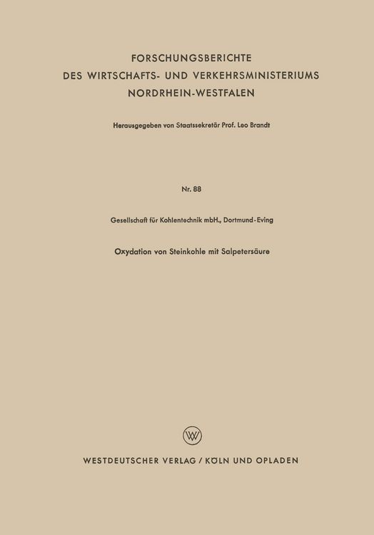 Produktbild: Oxydation von Steinkohle mit Salpeters&auml;ure