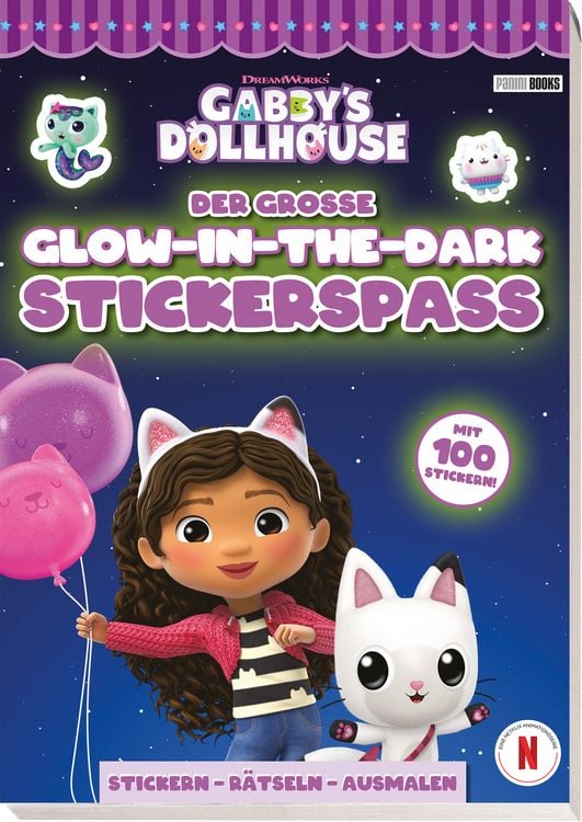 Produktbild: Gabby's Dollhouse: Der gro&szlig;e Glow-in-the-Dark-Stickerspa&szlig;: Stickern - R&auml;tseln - Ausmalen