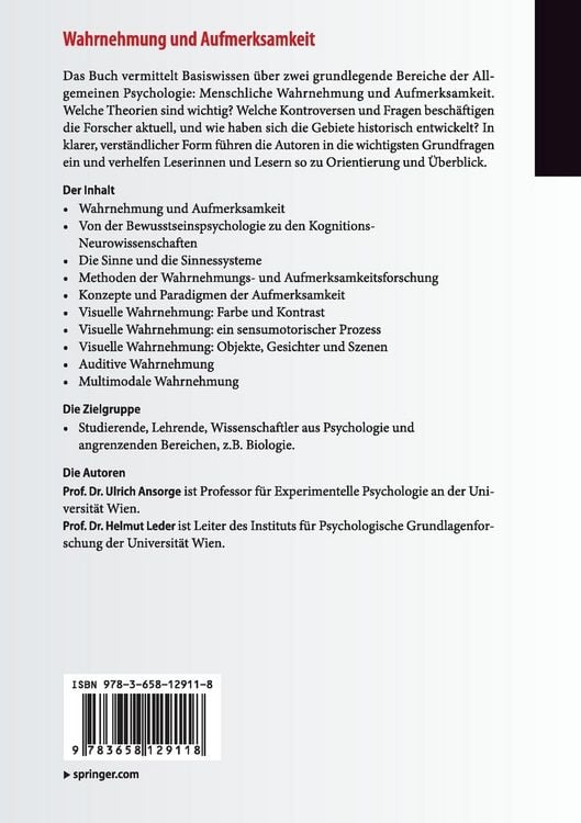 Produktbild: Wahrnehmung und Aufmerksamkeit
