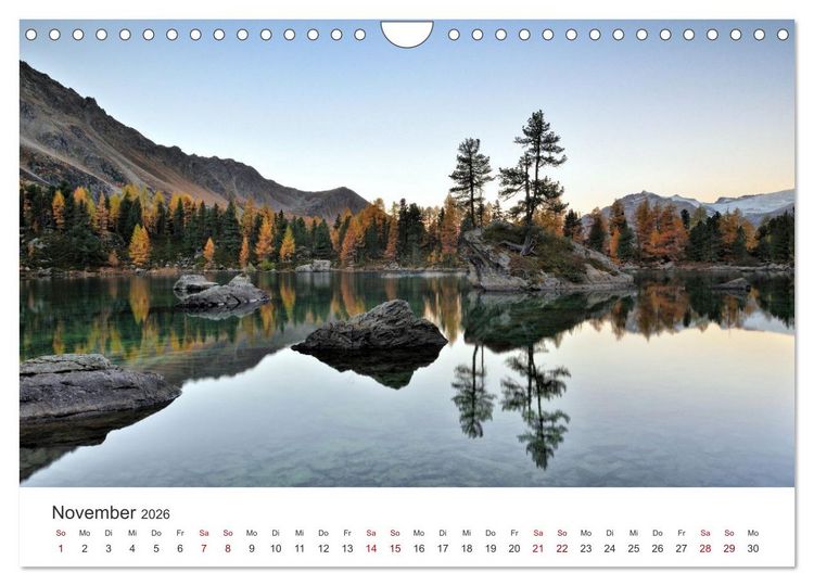 Produktbild: Magie der Bergseen &ndash; Spiegelungen im Licht der Berge (Wandkalender 2026 DIN A4 quer), CALVENDO Monatskalender