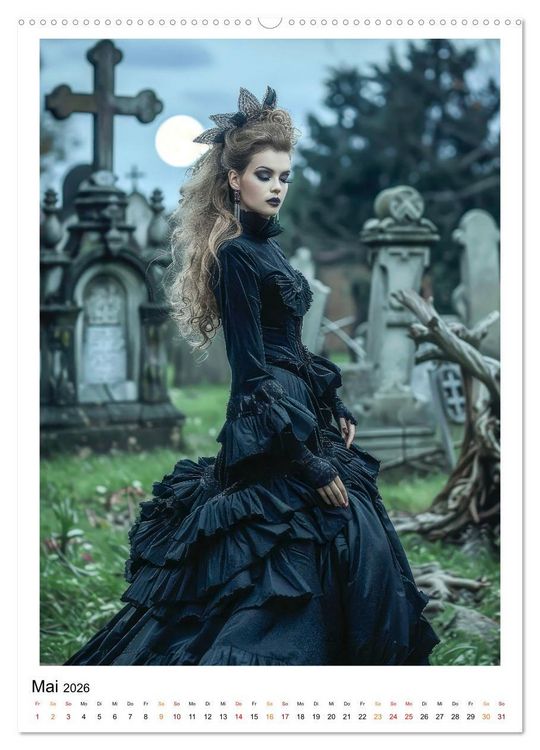 Produktbild: Gothic coole Momente (Wandkalender 2026 DIN A2 hoch), CALVENDO Monatskalender