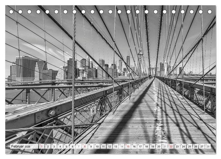 Produktbild: BROOKLYN BRIDGE Das Wahrzeichen von New York City (Tischkalender 2026 DIN A5 quer), CALVENDO Monatskalender