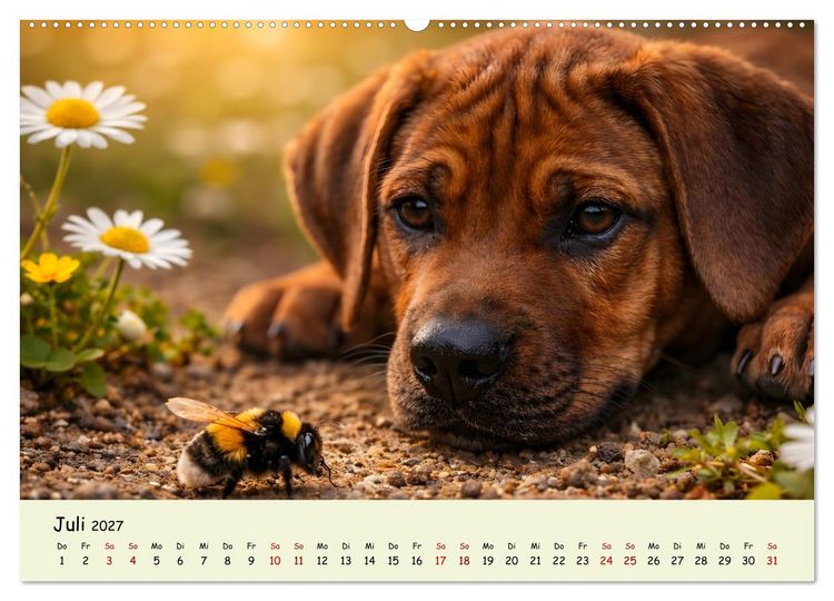 Produktbild: Rhodesian Ridgeback - Welpenzauber (Wandkalender 2027 DIN A2 quer), CALVENDO Monatskalender