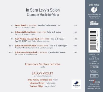 Produktbild: In Sara Levys Salon - Chamber Music for Viola