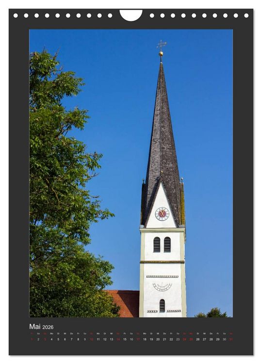 Produktbild: Kircht&uuml;rme im Landkreis F&uuml;rstenfeldbruck (Wandkalender 2026 DIN A4 hoch), CALVENDO Monatskalender