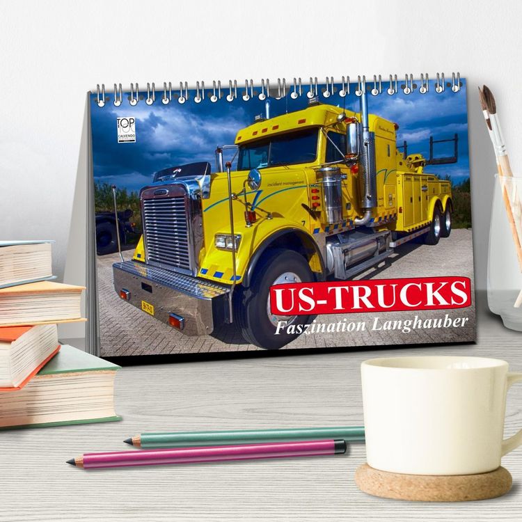Produktbild: US-Trucks. Faszination Langhauber (Tischkalender 2026 DIN A5 quer), CALVENDO Monatskalender