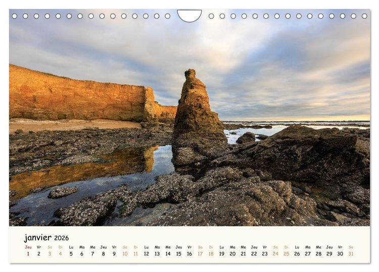 Produktbild: Rochers et mer (Calendrier mural 2026 DIN A4 vertical), CALVENDO calendrier mensuel