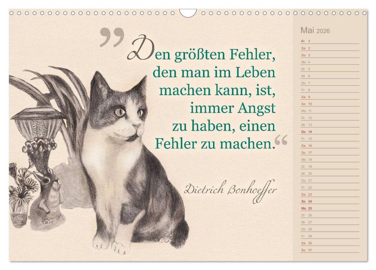 Produktbild: Von Katzen lernen (Wandkalender 2026 DIN A3 quer), CALVENDO Monatskalender