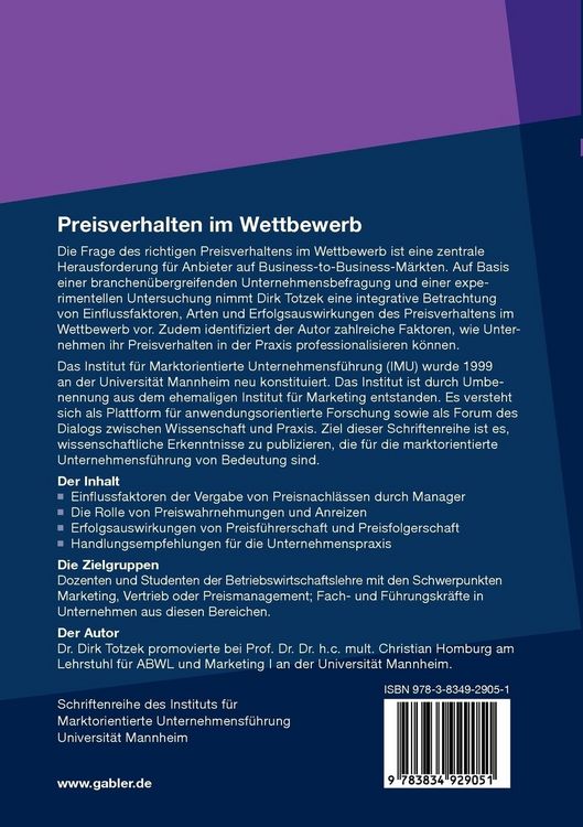 Produktbild: Preisverhalten im Wettbewerb