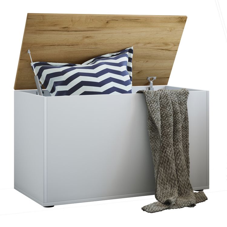 Produktbild: Holz Sitztruhe Sitzbank Truhe Box Kiste Bendola
