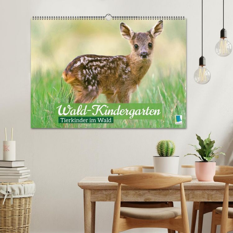 Produktbild: Wald-Kindergarten: Tierkinder im Wald (Wandkalender 2026 DIN A2 quer), CALVENDO Monatskalender
