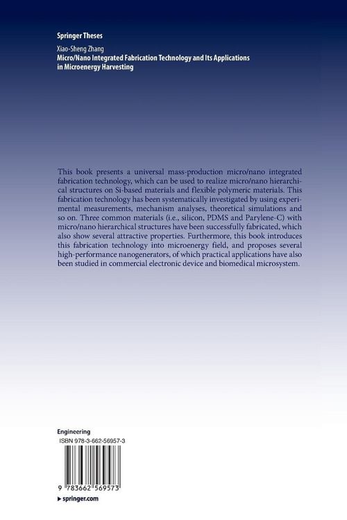 Produktbild: Micro/Nano Integrated Fabrication Technology and Its Applications in Microenergy Harvesting