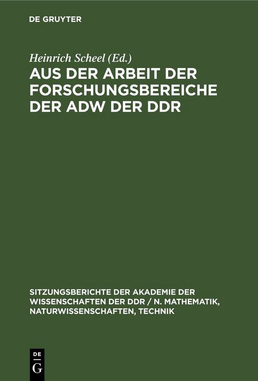Produktbild: Aus der Arbeit der Forschungsbereiche der AdW der DDR