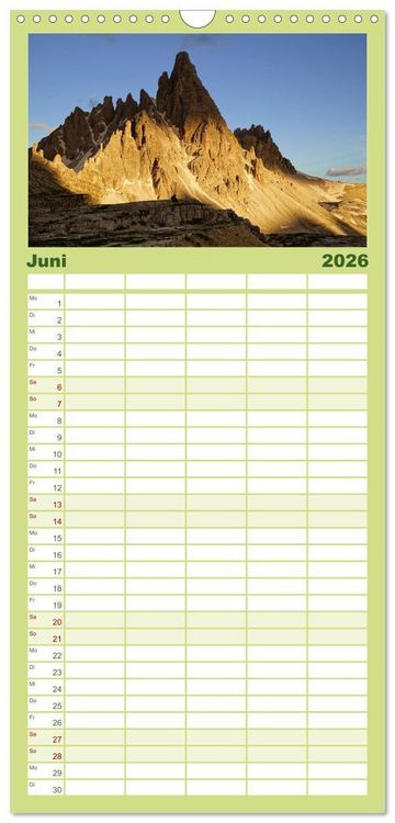 Produktbild: Familienplaner 2026 - S&uuml;dtirol im Jahreslauf mit 5 Spalten (Wandkalender, 21 x 45 cm) CALVENDO