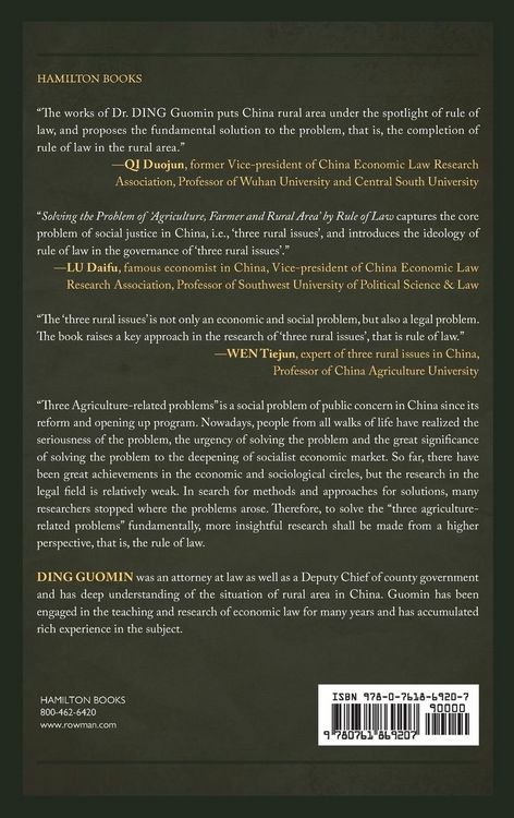 Produktbild: Solving the Problem of "Agriculture, Farmer, and Rural Area" by Rule of Law