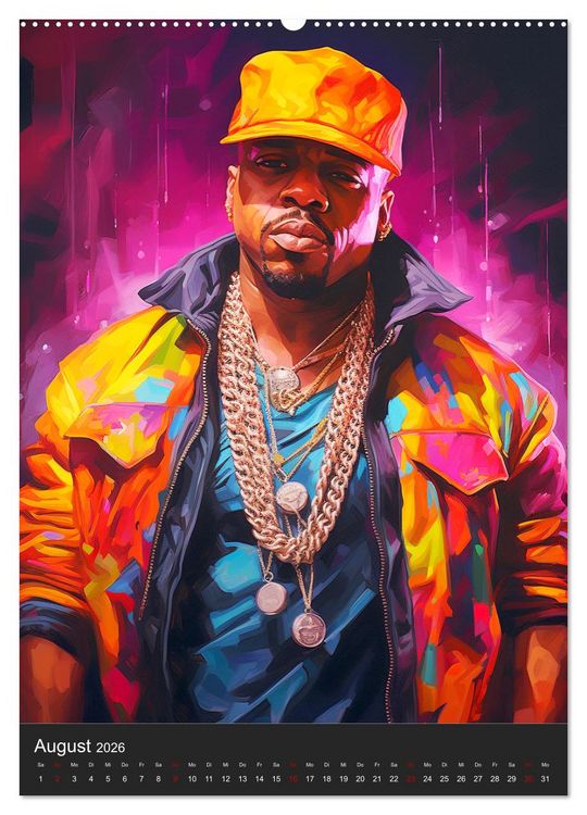 Produktbild: Rap Kings. Paintings im Streetwear-Charme (hochwertiger Premium Wandkalender 2026 DIN A2 hoch), Kunstdruck in Hochglanz
