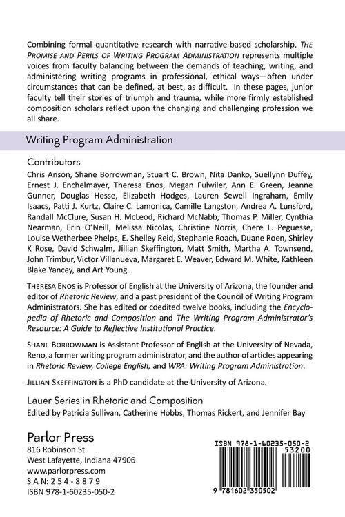 Produktbild: The Promise and Perils of Writing Program Administration