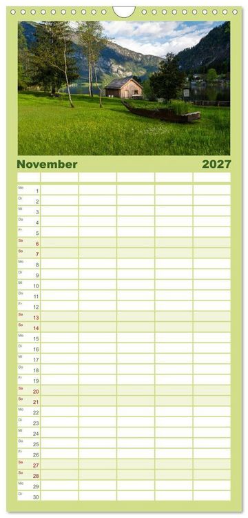 Produktbild: Familienplaner 2027 - Traumziel Hallstatt in &Ouml;sterreich mit 5 Spalten (Wandkalender, 21 x 45 cm) CALVENDO