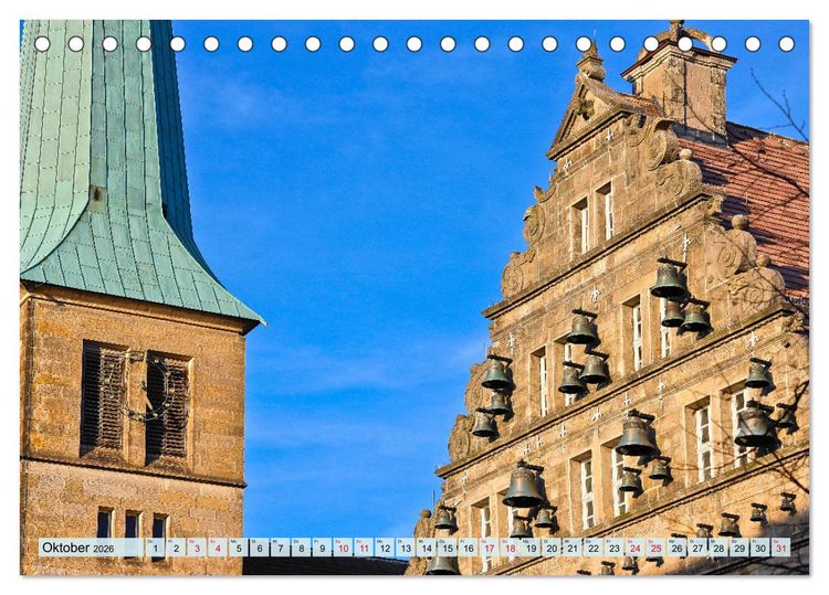 Produktbild: Hameln - Fachwerk und Weserrenaissance (Tischkalender 2026 DIN A5 quer), CALVENDO Monatskalender