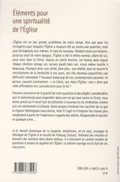Produktbild: El&eacute;ments pour une spiritualit&eacute; de l'Eglise