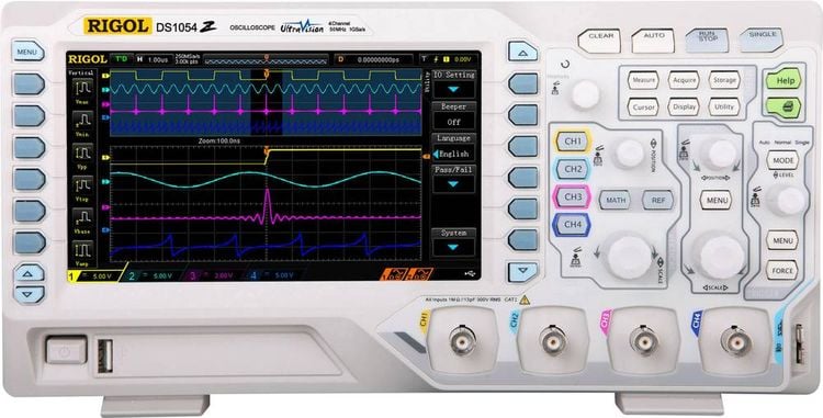 Rigol DS1054Z Digital-Oszilloskop 50 MHz 4-Kanal 1 GSa/s 24 Mpts 8 Bit Digital-Speicher (DSO) 1 St.