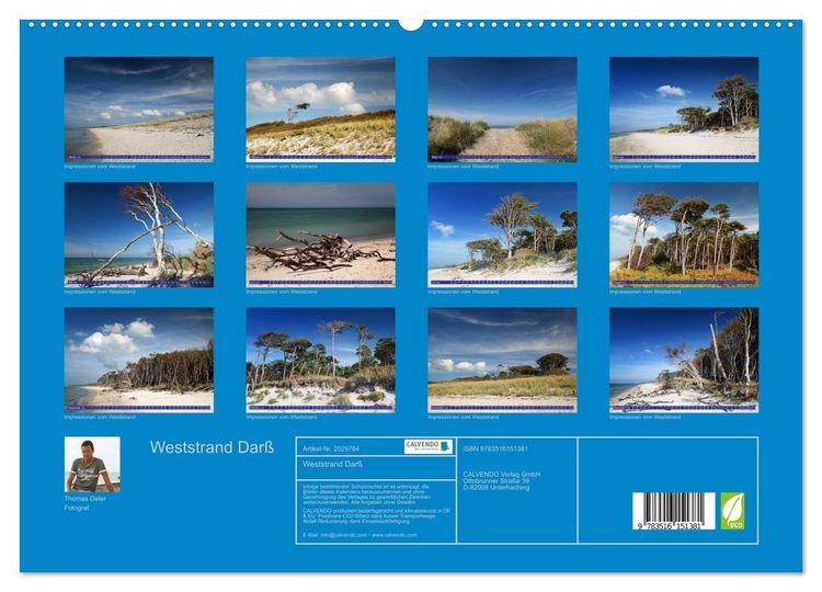Produktbild: Weststrand Dar&szlig; (hochwertiger Premium Wandkalender 2026 DIN A2 quer), Kunstdruck in Hochglanz