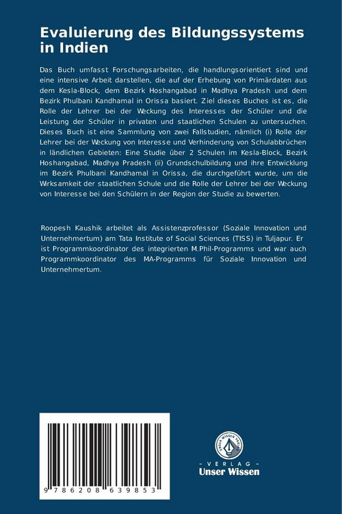 Produktbild: Evaluierung des Bildungssystems in Indien