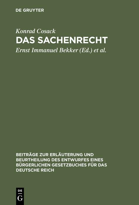 Produktbild: Das Sachenrecht