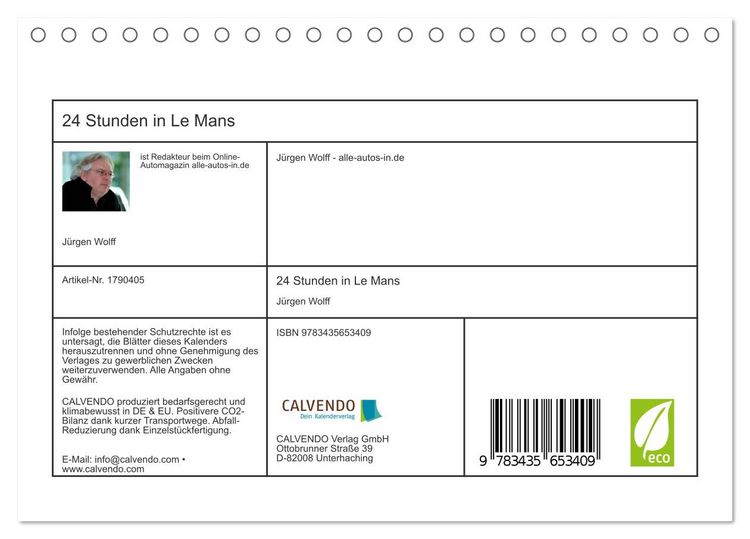 Produktbild: 24 Stunden in Le Mans (Tischkalender 2025 DIN A5 quer), CALVENDO Monatskalender