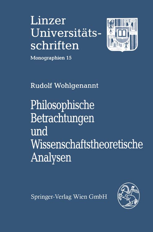 Produktbild: Philosophische Betrachtungen und Wissenschaftstheoretische Analysen