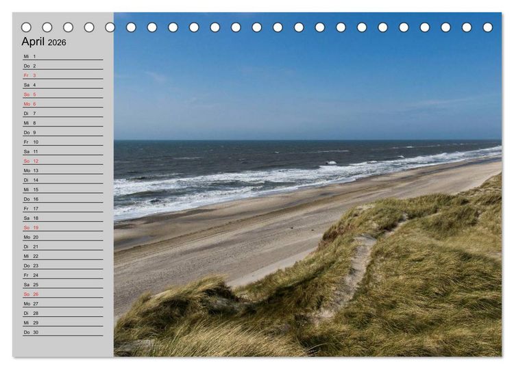 Produktbild: D&auml;nemark - Umgebung von Hvide Sande (Tischkalender 2026 DIN A5 quer), CALVENDO Monatskalender