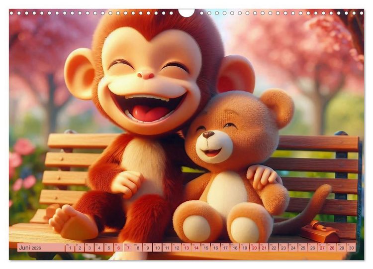 Produktbild: Kindertr&auml;ume - Lachen mit tierischen Kameraden (Wandkalender 2026 DIN A3 quer), CALVENDO Monatskalender